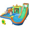 Qaba 8 in 1 Inflatable Bounce House with Water Slide, Splash Pool, 680W Blower, Ball Pit, Water Cannon, Climbing Wall, Toss Ring, Basketball Hoop - 4 of 4
