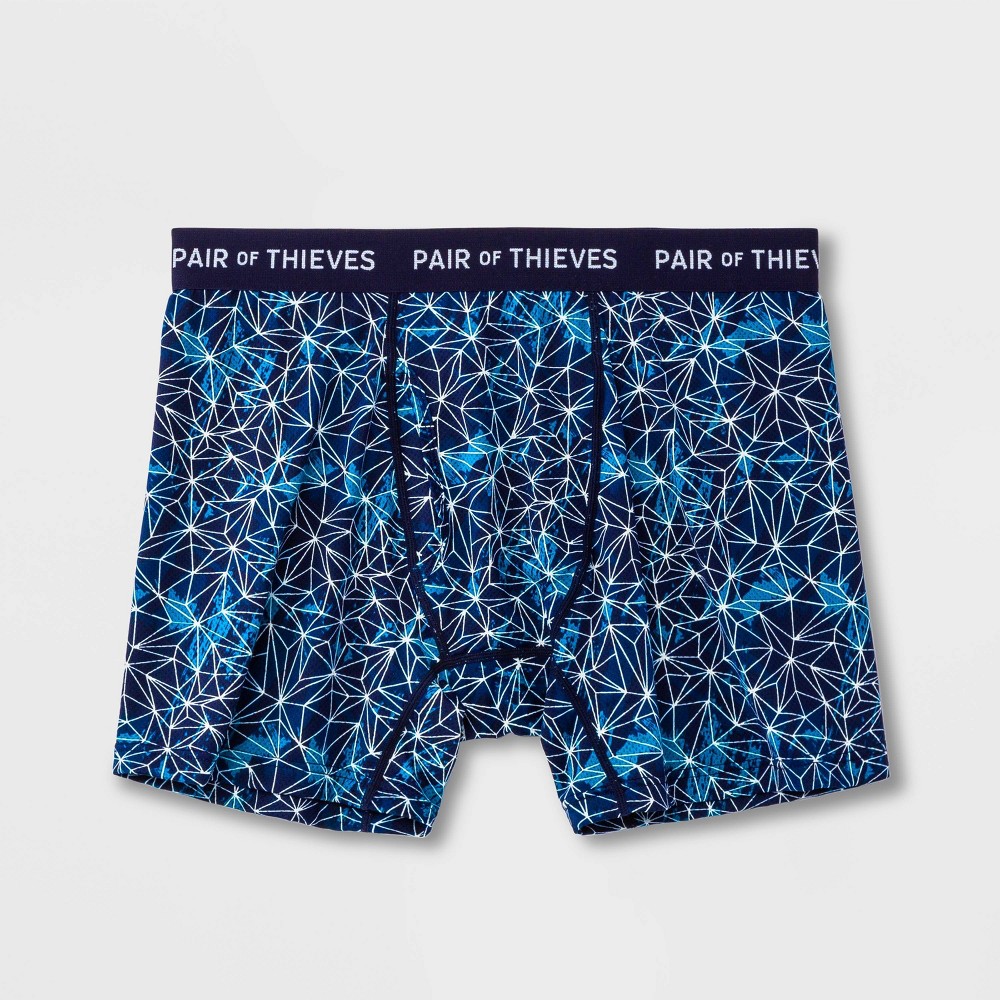 Pair of Thieves Men's Super Fit Web Boxer Briefs - Blue/Purple/White M: Mid Rise, Basket Weave Pattern