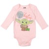 Star Wars The Mandalorian Baby Grogu Baby Girls 3 Pack Long Sleeve Bodysuits  - 3 of 4