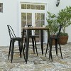 Merrick Lane Indoor/Outdoor Bar Top Table, 31.5" Square All Weather Poly Resin Top with Steel base - 2 of 4