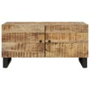 vidaXL Rectangular Coffee Table - Solid Mango Wood & Engineered Wood - Brown Light Industrial Style with Spacious Storage - 4 of 4
