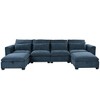 132" Linen U-Shaped Modular Sectional Sofa with Storage Ottomans - 4 of 4