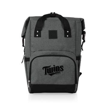 MLB Minnesota Twins On The Go Roll-Top Cooler Backpack - Heathered Gray