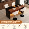 KWPZQEB 63" Modern Kitchen Island, Imitation Marble Rectangle Dining Table with LED & Grille Design for Dining Room, Living Room, Bar, Office - 4 of 4