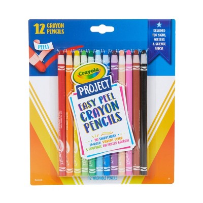 12ct Crayola Project Easy Peel Crayon Pencils