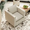 Cozy Modern Linen Accent Chair with Soft Seat and Back Cushion, Comfortable Sofa Chair for Living Room or Reading Corners-The Pop Home - 2 of 4
