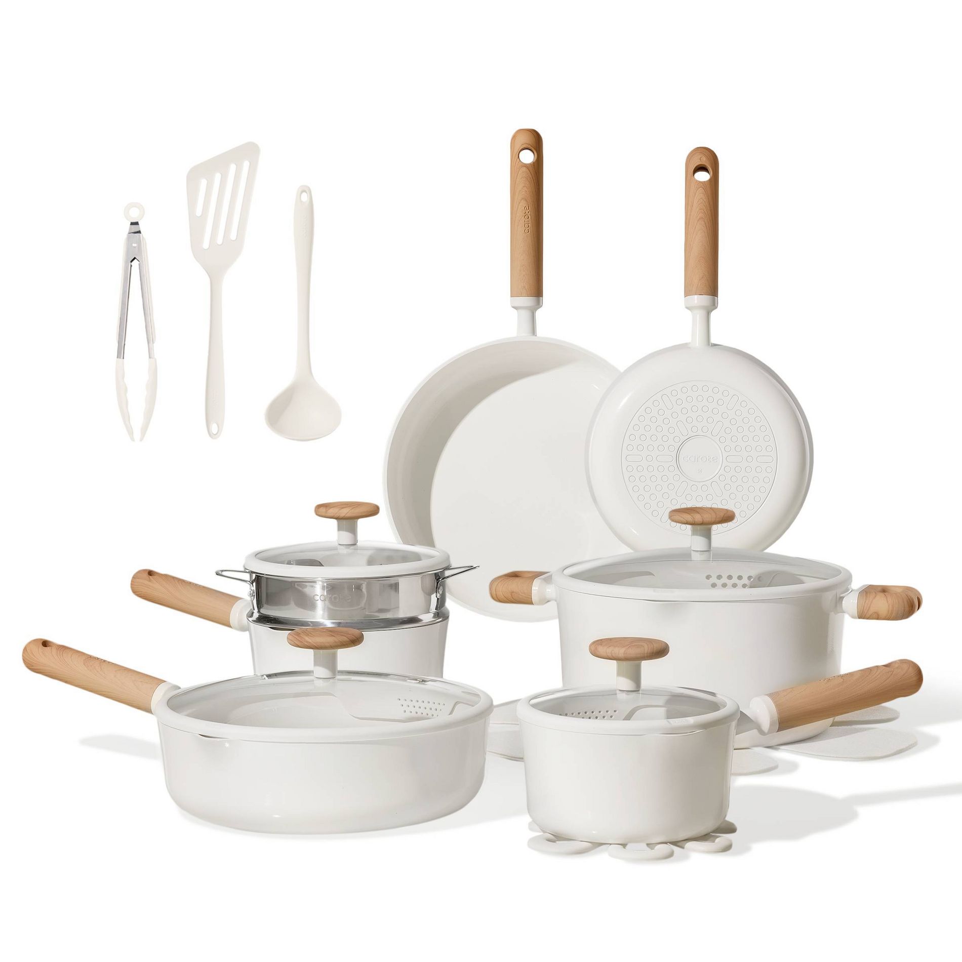Carote 21pc Ceramic Nonstick Cookware Set Cream