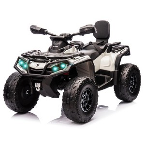12V Electric Kids ATV Ride-On, 2 Seater Toy Car with Remote Control, LED Lights, Music, Spring Suspension, 2-4 MPH - 1 of 4