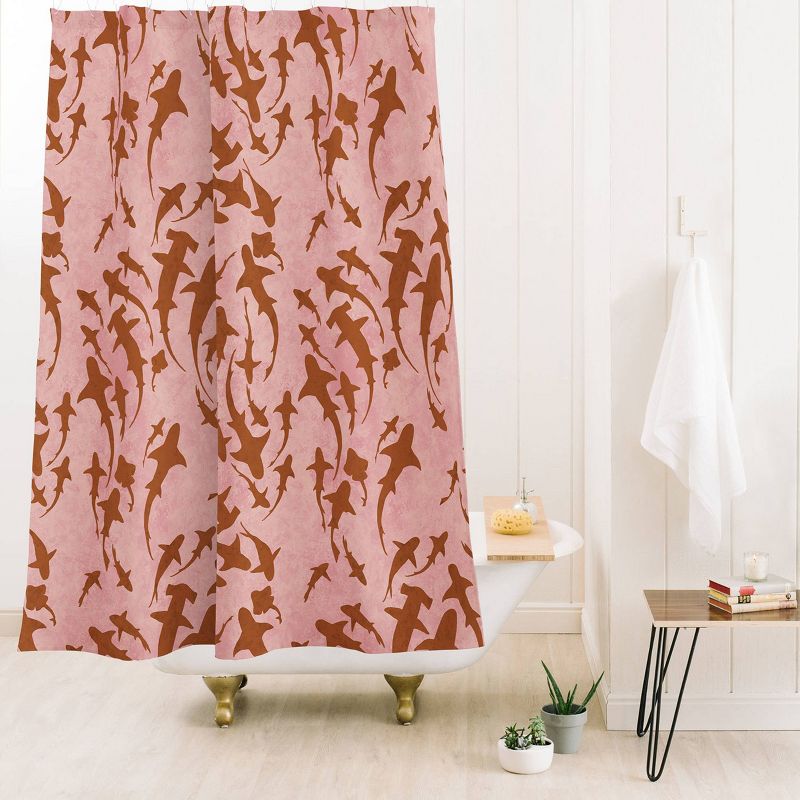 Deny Designs Schatzi Brown Sharky Pink Shower Curtain, 3 of 5