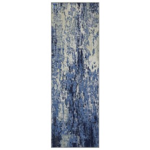 Washable Modern Abstract Rug Non Slip Low Pile Rug Soft Contemporary Throw Floor Cover Foldable Indoor Carpet for Living Room Bedroom - 1 of 4