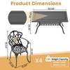 (5-PC)Premium Black Cast Aluminum Patio Set - Weather-Resistant Outdoor Table & Chairs with Beige Cushions - 4 of 4