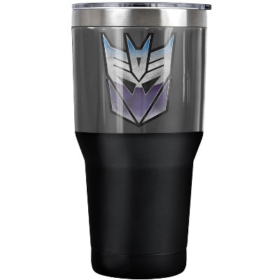 Transformers Vintage Decepticon Logo Steel Tumbler 30oz Coffee Travel Mug