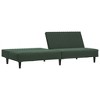 vidaXL 2-Seater Velvet Sofa Bed Convertible Loveseat Sleeper - Dark Green, Soft Upholstery, Sturdy Wood Frame, for Living Room, Small Spaces - 3 of 4