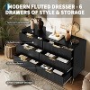 Fluted Dresser for Bedroom with 6 Drawers,47" Wide Modern Chest of Wooden Bedroom Chest with Metal Handle - 4 of 4