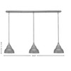 Toltec Lighting Any 3 - Light Chandelier in  Brushed Nickel with 7" Brushed Nickel Double Bubble Metal Shade Shade - 2 of 2