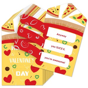 Big Dot of Happiness Pizza Party Time - Cards for Kids - Happy Valentine's Day Pull Tabs - Set of 12 - 1 of 4