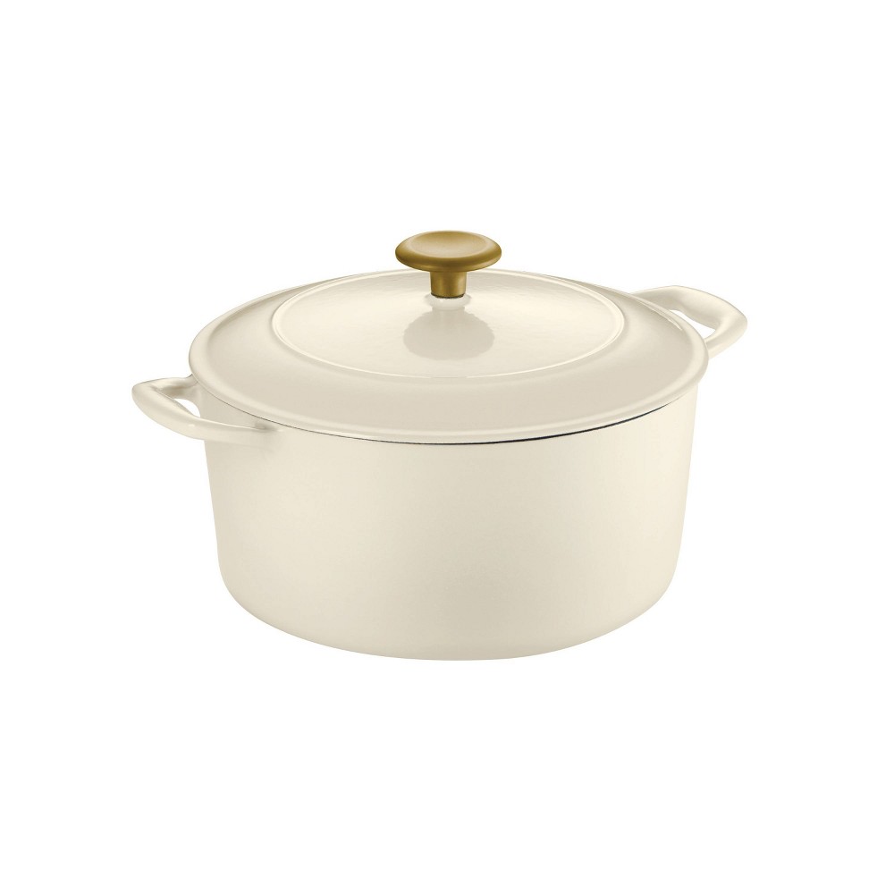 Photos - Pan Tramontina 5.5qt Enameled Cast Iron Round Dutch Oven - Latte with Gold Kno 