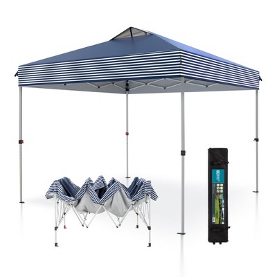 Captiva Designs 10’ x 10’ Outdoor Pop-Up Canopy Tent - Portable Sun Shelter for Camping & Events (Blue)