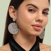 SOHI Women's Chalice Silver Embellished Circular Drop Earrings - 3 of 4