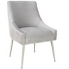 TOV Furniture Beatrix Pleated Velvet Side Chair - Silver Legs in Light Grey - 3 of 4