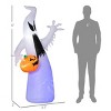 Syemin Decorative Holiday Scene Props 5.9' Halloween Inflatable Outdoor Decor Ghost with Pumpkin, Blow Up Halloween Decor, White, 41.3"*25.5"*70.8" - 3 of 4