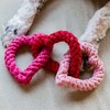 Midlee Interlocking Heart Rope Valentine Dog Toy - 6"- Pink Red Small Tug Toy - 2 of 4