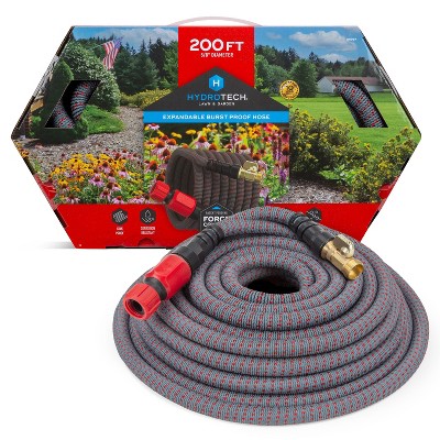 HydroTech 200' Expandable Burst Proof Garden Hose Red: Kink-Resistant, Lightweight, Durable