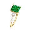 Ross-Simons 3.00 Carat Simulated Emerald and .38 ct. t.w. CZ Ring in 18kt Gold Over Sterling - 3 of 4