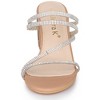 Allegra K Women's Rhinestone Instep Strap Block Heel Slide Sandals - 2 of 4