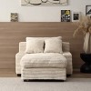 Lazy Sofa Couch Chaise Lounge Single Sofa Cloud Sleeper Sofa Corduroy/Chenille Upholstered Accent Chair Daybed, Beige/Black/Green/Blue-ModernLuxe - 2 of 4