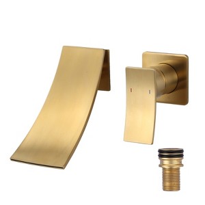 WOWOW Single Handle Wall Mounted Waterfall Bathroom Basin Faucet - 1 of 4