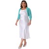 INSPIRE CHIC Women's Semi Sheer Open Front Elegant 3/4 Sleeves Mesh Bolero Shrug - 3 of 4
