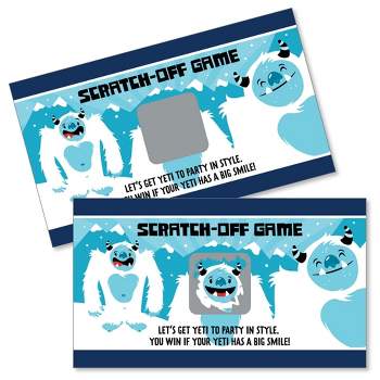 Big Dot of Happiness Yeti to Party - Abominable Snowman Party or Birthday Party Game Scratch Off Cards - 22 Count