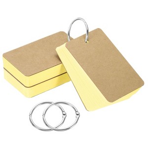 Unique Bargains Memory Learning Office Blank Index Cards with Ring 150 Pcs - 1 of 4