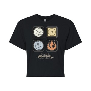 Women's - Avatar: The Last Airbender - Nations Symbols Cropped Graphic T-Shirt - 1 of 4