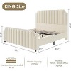 Queen Size Platform Bed Frame with 50.2" Headboard, Velvet Upholstered Bed Frame - 2 of 4