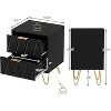 CIPACHO 2 Black Modern Bedroom Night Stands with 2 Drawers Wood & Golden Metal Legs Also for Living Room - 2 of 4
