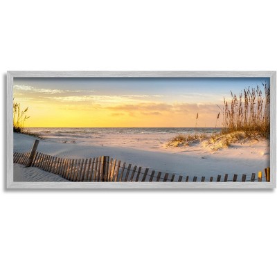 Stupell Industries Panoramic Coastal Beach Sunrise Framed Giclee Art