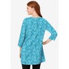 Woman Within Plus Size Perfect Printed Three-Quarter-Sleeve Scoopneck Tunic - 3 of 4