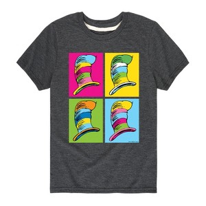 Boys' - Dr. Seuss - Cat In The Hat Color Block Hats Short Sleeve Graphic T-Shirt - 1 of 4