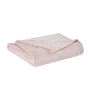 Twin XL Velvet Plush Bed Blanket Blush - Truly Soft