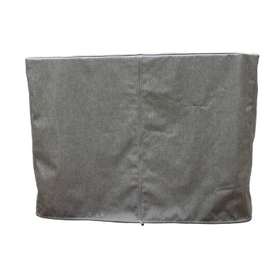 Tan Weather-Resistant Square Fire Pit Cover with Zipper