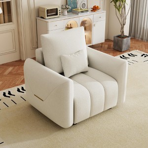 38.1 "Teddy fabric sofa, modern lounge chair, upholstered with a pillow, apartment, office, living room and bedroom - 1 of 4