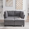 GDFStudio Elara Modern 6-Seater Convertible U-Shaped Upholstered Storage Sectional Sofa with 2 Ottomans - 2 of 4