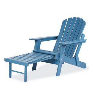 Adirondack Chair, Folding Wooden Outdoor Lounge Accent Chair, 300lb Weight Capacity - 1 of 4