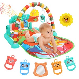 Skirfy Baby Gym Play Mat, Tummy Time Mat with Music, Piano Activity Lights, Gift for Newborns 0-12 Months - 1 of 4
