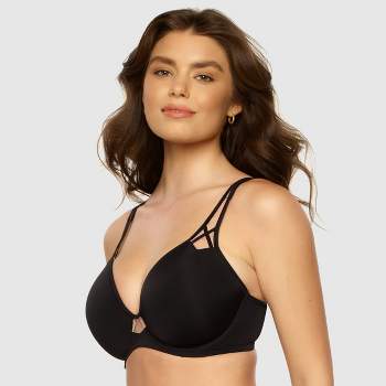 Paramour Women's Lotus Embroidered Unlined Bra - Black 32D