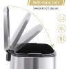 50L/13.2 Gallon Stainless Steel Trash Can, Smudge-Resistant, Silent Lid, Durable Pedal & Inner Bucket, Satin Nickel, 19.1"x14.5"x25.2", Silver - 4 of 4