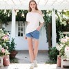 Anna-Kaci Women's Solid Cotton Stretchy Confident  Off Shoulder Casual T-Shirt Blouse - 3 of 4