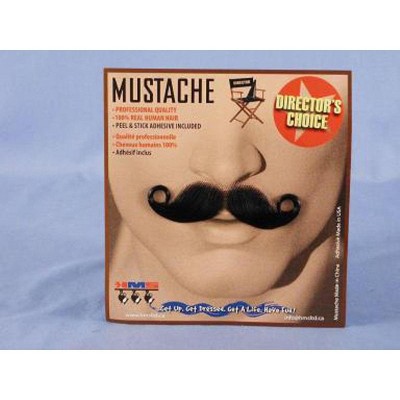 HMS Barbershop Black Real Human Hair Adult Costume Moustache